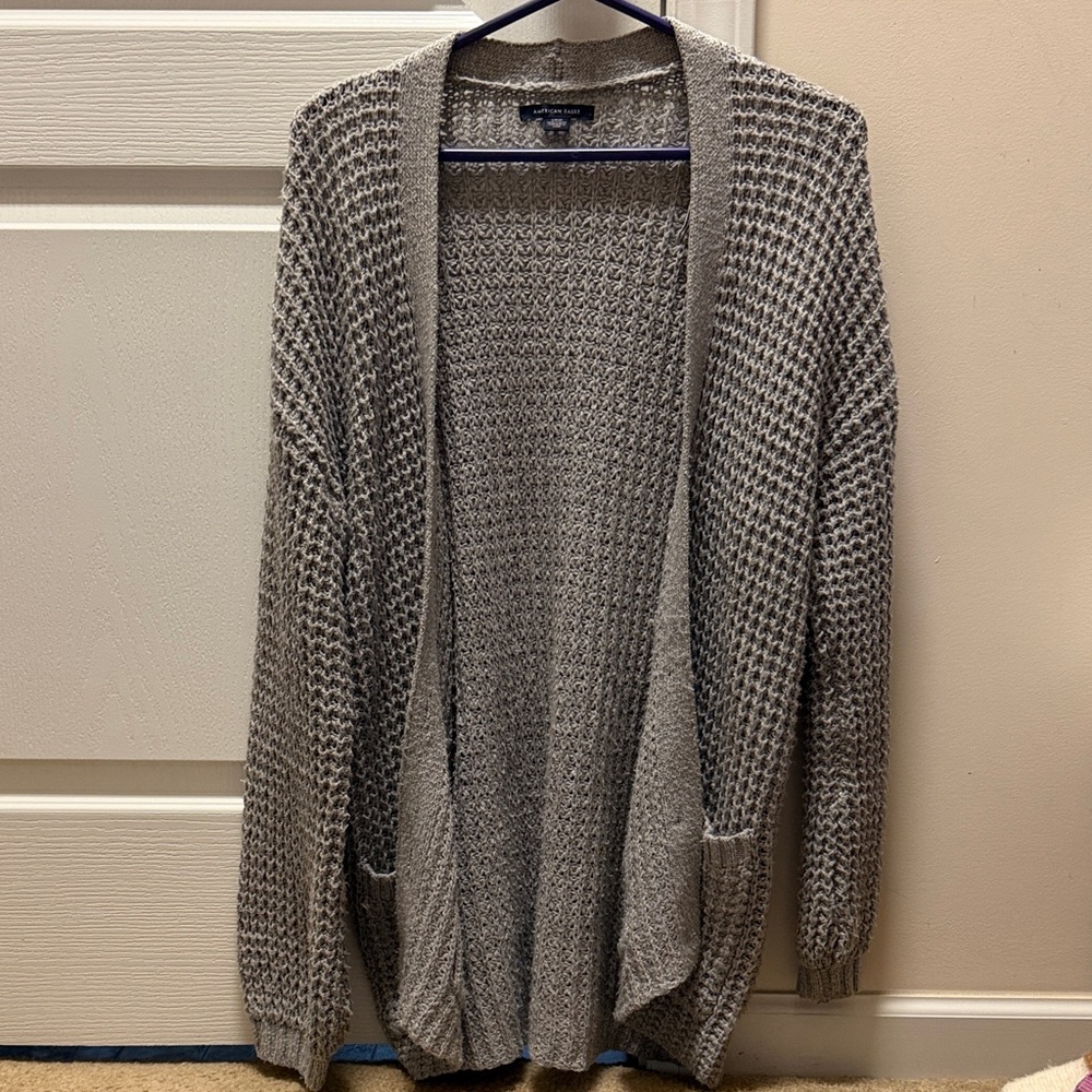 American Eagle Outfitters Taupe Knit Cardigan